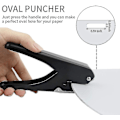Miniatyrbilde 3 av 4: Ellipseformet Hullklipper, Merkehullpunch for ID-kort, PVC-kort og Papir, Robust Hulltang for Profesjonell Bruk