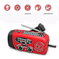 Miniatyrbild 5 av 5: Nödradio med solceller, handvev, väderradio med LED-ficklampa, telefon powerbank-laddare, europeisk version