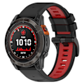 Miniatyrbillede 2 af 3: TS-Silikonearmbånd til Garmin Fenix 7 / Fenix 7 Pro 22mm - Sort/Rød