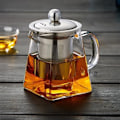 Miniatyrbillede 2 af 3: 350ml/550ml/750ml Glastekande med Varmebestandig Rustfrit Stål Infuser Filter, Te og Kaffe