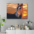 Miniatyrbillede 2 af 5: Lærredsbillede / Billede - Hest - 40x30 cm - Canvas