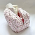 Miniatyrbillede 5 af 5: Blomster Puffy Quiltet Makeup Taske Stor Rejsetaske ROSA PINK