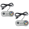 Miniatyrbillede 1 af 5: 2-pak Snes/NES-efterligning USB-controller - Klassisk retro-gamepad