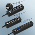 Miniatyrbillede 2 af 5: USB 2.0-Hub med Kortlæser - 6 Porte sort 64