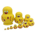 Miniatyrbillede 1 af 3: 10 stk. Malet Gul And Træ Rusland Nesting Dolls Matryoshka Samling Legetøj