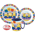 Miniatyrbild 1 av 2: Minions middagsset, mikrovågsugnssäkert set med mugg 350 ml