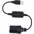 USB A han til 12 V cigarettænderstik konverter