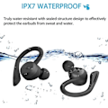 Pikkukuva 4 / 5: 20 tunnin toistoaika Vedenpitävät Bluetooth-kuulokkeet uintiin Langattomat kaksoisurheilukuulokkeet Tws Ipx7 Stereokuulokkeet Mustat{HH}