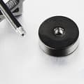 Miniatyrbillede 3 af 4: 10mm Herre Dame Sorte Circle Stud Øreringe Sort Glitter, Stål Cheater Fake Ørepropper Måler Tunnel