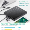 Pikkukuva 3 / 5: Ulkoinen CD DVD -asema Windows 11 10 -kannettavalle, USB 3.0 ja Type-C Kannettava CD DVD +/-RW ROM-asema B