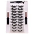 Pikkukuva 1 / 5: 10 paria magneettisia tekoripsiä ja 2 eyeliner-settiä, luonnollinen ulkonäkö ja uudelleenkäytettävä