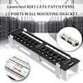 Miniatyrbilde 3 av 5: TS-Network Verktøysett 12 Port Cat6 Patch Panel Rj45 Med Veggfeste