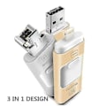 Miniatyrbild 2 av 5: 128 GB 3 i 1 USB-minne Expansion Memory Stick Otg Pendrive För Iphone Ipad Android Pc (Guld) Guld 128 GB