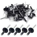 50 pcs Aluminum Blind Rivets with Large Flange 4.8 mm x 20 mm, 50-pack (Black)