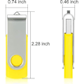 Miniatyrbillede 2 af 5: 10-pak USB-stik USB 2.0 tumenhed Bulk-pak Snurrbar Memory Stick Vik lagring Jump Drive Zip Drive 10 Pak Gul 4GB