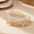 Miniatyrbillede 3 af 4: Perlearmbånd til kvinder Stabelbare perler Sommer Regnbue Stack Boho Stretch Håndlavede Krystal Elastiske Farverige Små Perler Bulk Armbånd Kvinder