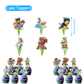 Miniatyrbillede 4 af 5: Paw Patrol-tema balloner, banner, vimpler og kagedekorationer