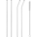 Pikkukuva 1 / 4: Uudelleenkäytettävä lasipillisarja, 4 juomapilliä puhdistusharjalla, 10\" x 10 mm, konepesun kestävä