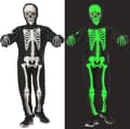 Selvlysende skjelettdrakt for gutter, Halloween-kostyme for barn, størrelse S S