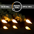 Miniatyrbilde 4 av 5: 3 stk. Flammeløse Koniske Lys med 6 Timers Timer, 24,6 cm Juletre Lysestaker, Ekte Voks Batteridrevne Vinduslys med Flamme