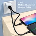 Miniatyrbilde 2 av 5: 2 i 1 Type C Micro USB-kabel Mobiltelefon Hurtiglader Kabel M C2
