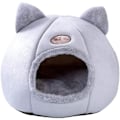 Miniatyrbilde 1 av 5: Kattgrotte katteseng koselig hule med avtakbar myk innerpute sovepose kattetelt kattekurv dyreseng for soving for små til mellomstore katter