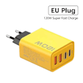 Miniatyrbillede 1 af 5: Total 120W Hurtiglader Type C Hurtigopladning 3.0 USB-oplader Adapter til iPhone Samsung Xiaomi PD USB-oplader Hurtigopladningsstik EU Gul