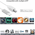 Pikkukuva 3 / 5: Salamanter-liitäntä Type-B MIDI-näppäimistömuuntimeen USB 2.0-kaapeli iPhone 7 8 X iPadille
