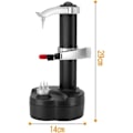 Miniatyrbillede 3 af 4: KKWLELEL Elektrisk kartoffelskræller [2 ekstra blade] - Automatisk roterende frugt- og grøntsagsskærer, sort