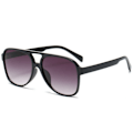 Pikkukuva 2 / 4: Retro vintage 70-luvun Aviator-polaroidisunslasit kaksisillalla kevyt kehys miehille ja naisille (musta/keltainen) keltainen