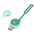 Miniatyrbilde 1 av 5: USB2.0 U-minne, støtte for hot-plugging, Plug and Play, ultrastabil, grønt griseutseende, tegneserie USB-minnepinne, USB-minne, 128 GB