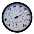 Miniatyrbillede 1 af 5: TS-Garden Vægterrasse Vejrtermometer Hygrometer, Stort Tal 10 Tommer i Diameter (sort)