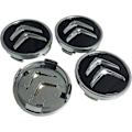 Miniatyrbillede 1 af 5: X4 60mm Aluminiumfælge til Citroen C2 C4 C5 C6 C-quatre Logo - Sort/krom-Perfekt