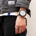 Miniatyrbillede 2 af 2: TS-Armbåndsur Kunstlæderrem Hvid/Beige