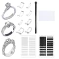 8 st Ringstorleksjusterare för Lösa Ringar Transparent Osynlig Ringadapter Kit med Silverputs Som Visas