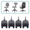Miniatyrbilde 3 av 5: 6 mm gjenget stamme 40 mm Doble hjul Roterbart hjul Svart