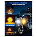Miniatyrbillede 5 af 5: TS-Led Blinklys Pærer, 2 tommer Forreste Bageste Sort-finish Lys Røgede Linser Kit Til Touring Softail