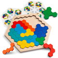 Miniatyrbilde 2 av 5: Tre Tangram Puslespill, Tetris Tangram Montessori Puslespill Jigsaw Ge - Perfekt