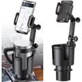 Svart - 1-delt bilkoppholder, 360° justerbar base, bilkoppholder