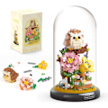 Miniatyrbillede 1 af 5: Uggla Blomsterbuket Byggesæt til Voksne, Dyr Blomster Planter Dekoration med Støvdæksel, Fødselsdagsgave Byggelegetøj til Drenge Piger, 1123 Stk Mini