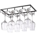 Miniatyrbilde 1 av 4: TS-Support Opphengt Glassholder, Vinglassholder i Metall, Oppbevaring av Glass Under Skap (4 Rader, Svart)