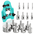 Miniatyrbilde 1 av 5: Hullsagsett, 15 stk Diamantbor, Fliser Hullsagsett, Beleggde Kärnborr med Hullsagguide Jig Fixture, Justerbar Hullsag Sentreringsplassering