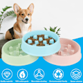 Miniatyrbillede 5 af 5: Langsom Foder Anti-Kvælnings kæledyrsskål til små og mellemstore hunde eller katte Skridsikker Puzzle Skål Sænk spisetiden Hjerteudseende - Blå
