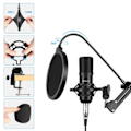 Miniatyrbild 2 av 2: TS-Studio Mikrofon med Flexibelt Bordsstativ