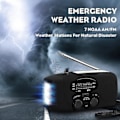 Miniatyrbild 3 av 4: Bärbar Sol- och Handvevad Nödradio AM/FM Radio 1000mAh Uppladdningsbar Powerbank USB Mobilladdare LED Ficklampa
