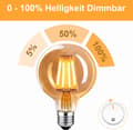 Miniatyrbild 2 av 5: Vintage E27 LED Bulb, 4W G80 2700K Warm White - 4-pack