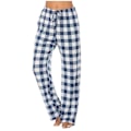 Miniatyrbillede 4 af 4: Bløde flannelternede pyjamasbukser til mænd Mørkerød