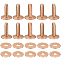 Miniatyrbilde 2 av 5: 10-pakning kobbernagler og skiver, 10x3,3x14 mm solide kobbernagler festemidler for lær DIY håndverkstilbehør, kobberfarge