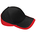 Miniatyrbillede 1 af 3: Beechfield Unisex Teamwear Competition Cap Baseball / Hovedbeklædning Sort/Klassisk Rød Black/Classic Red One Size