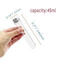 Miniatyrbilde 2 av 5: 24 stk Plastprøverør, 45 ml Transparent Prøverør med Lopp, 140x25 mm